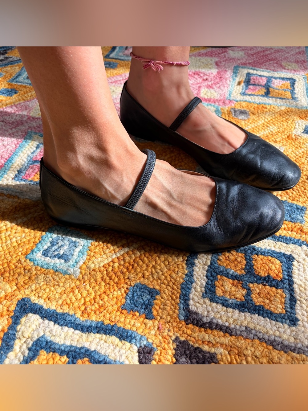 Madewell Black Leather Mary Jane Flats